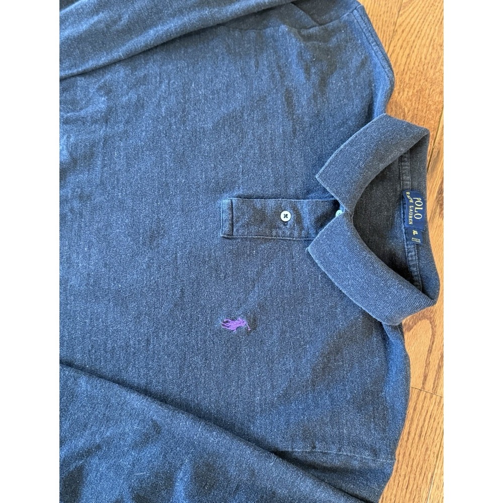 Polo Ralph Lauren Classic Fit Long Sleeve Shirt Polo Heather Gray Men Size XL